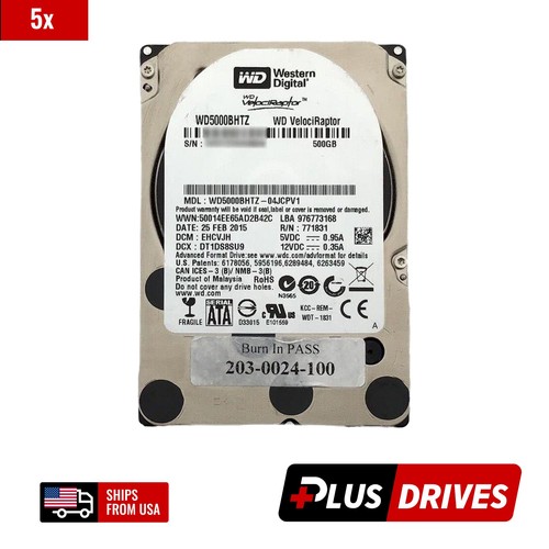 Pack of 20x Western Digital 500GB 10K RPM 64MB 6Gbps SATA 2.5in Hard Drive - Picture 3 of 5