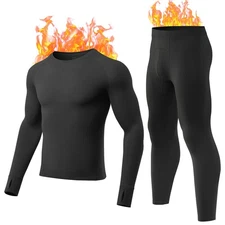 Thermal Underwear for Men: Micro-Fleece Lined Base Layer, Midweight Thermal L...