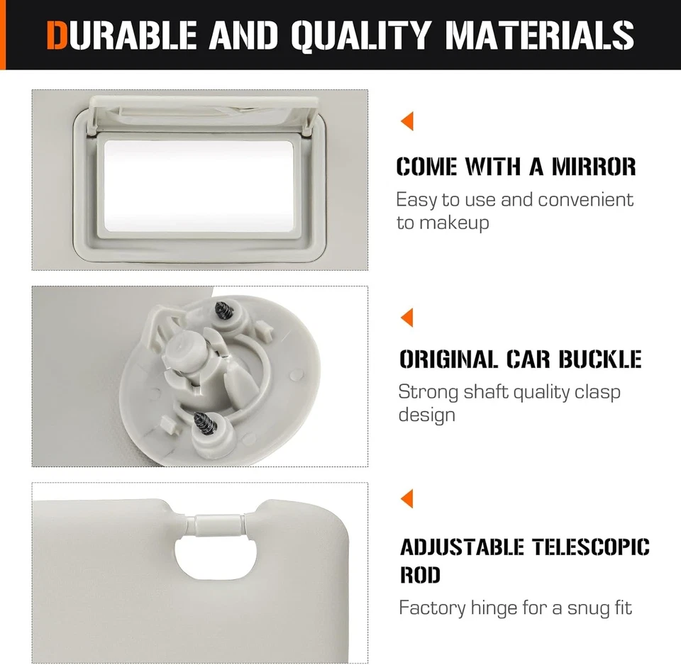 Left Driver Side Sun Visor For CHEVROLET Sonic 2012-2022 Spark 2011-2022 Gray - Imagem 4 de 4