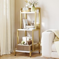 3 Tier Gold Ladder Shelf, Small Bathroom Organizers and Storage,Small Plant Rack