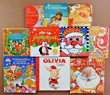 Lot of 10 Christmas Board Books Elf Santa Story of Christmas Snowman Baby M4