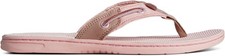 SPERRY Top-Sider Seafish Peach Sparkle Leather Flip Flops Women Sandal Size 9.5