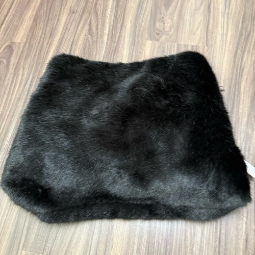 NWT Ann Taylor black Faux Fur Infinity Scarf Soft Neck Warmer Cozy Wrap - Picture 5 of 9