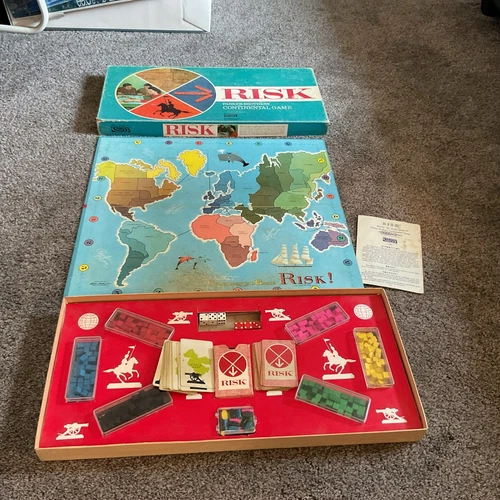 Vintage Risk Continental Game 1963 Wood Pieces Parker Brothers - Complete!