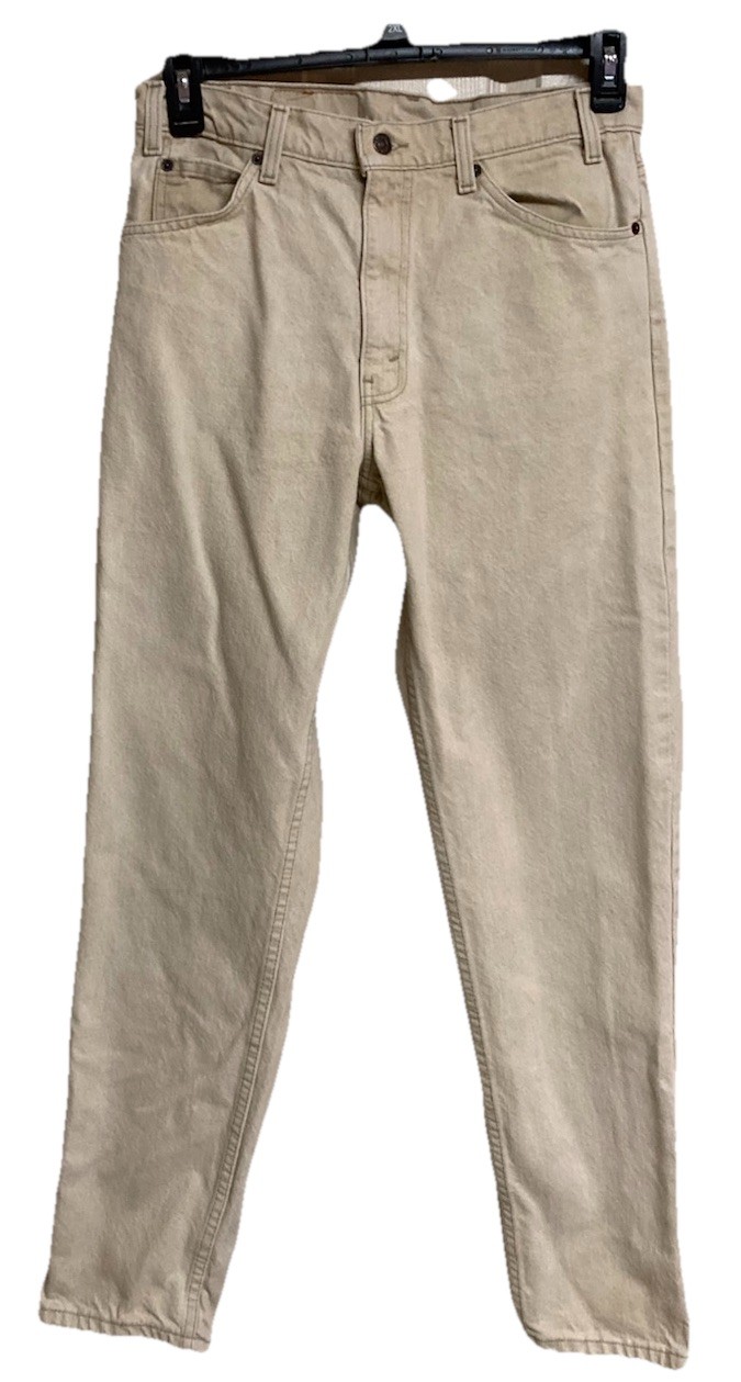 Men's VTG Levi's 550 Relaxed Fit Tapered Leg Jeans Beige Orange Tab 90s Sz 32x32