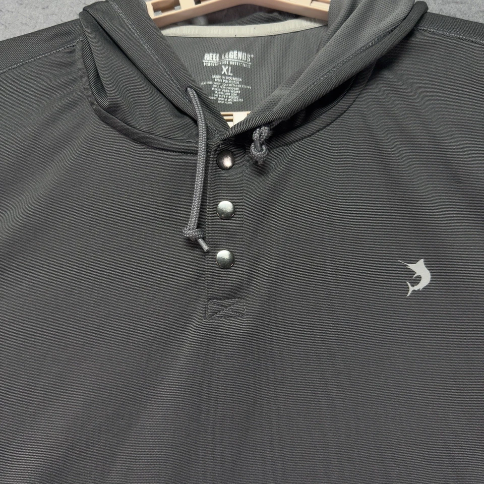 Reel Legends Shirt Adult Extra Large Gray Hoodie Performance Fishing Snap Mens - Image 4 of 4