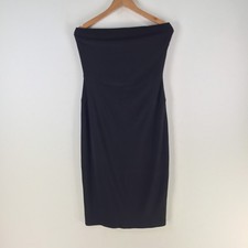 Norma Kamali dress womens XL aus 14 bodycon strapless black knee length 125756