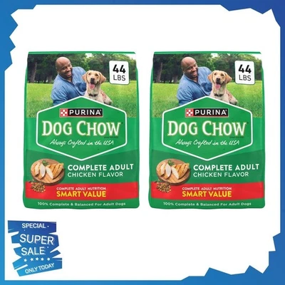 Purina Dog Chow Complete Adult Real Chicken Flavor Dry Dog Food, 44 lb Bag