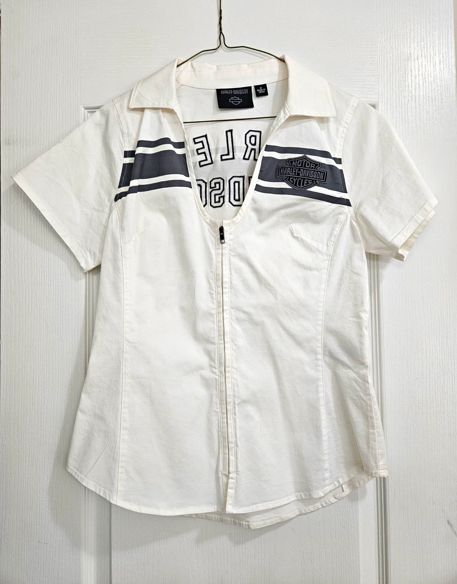Harley-Davidson Short Sleeve Striped Casual Button-Down Shirts for