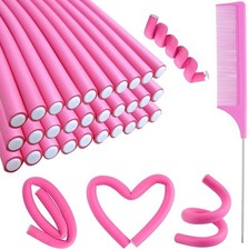 30Pcs 9.45" Flexi Rods Curlers Set For Short And Long Hair, No Heat Fo