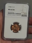 1946- S Lincoln Wheat Cent MS66RD NGC