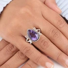 Iolite Gemstone 925 Sterling Silver Handmade Jewelry Purple Stone Ring For Women