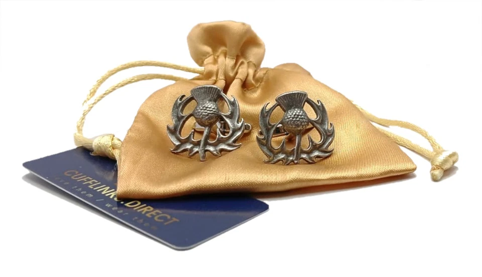 Scottish thistle flower Pewter Rugby Thistle Gift Cuff links By CUFFLINKS DIRECT - Image 4 of 4