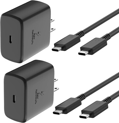 45W Type C Wall Adapter For Galaxy Note 20 20+ Ultra 5G / 21/ 10 10+ Lite 9 8 FE