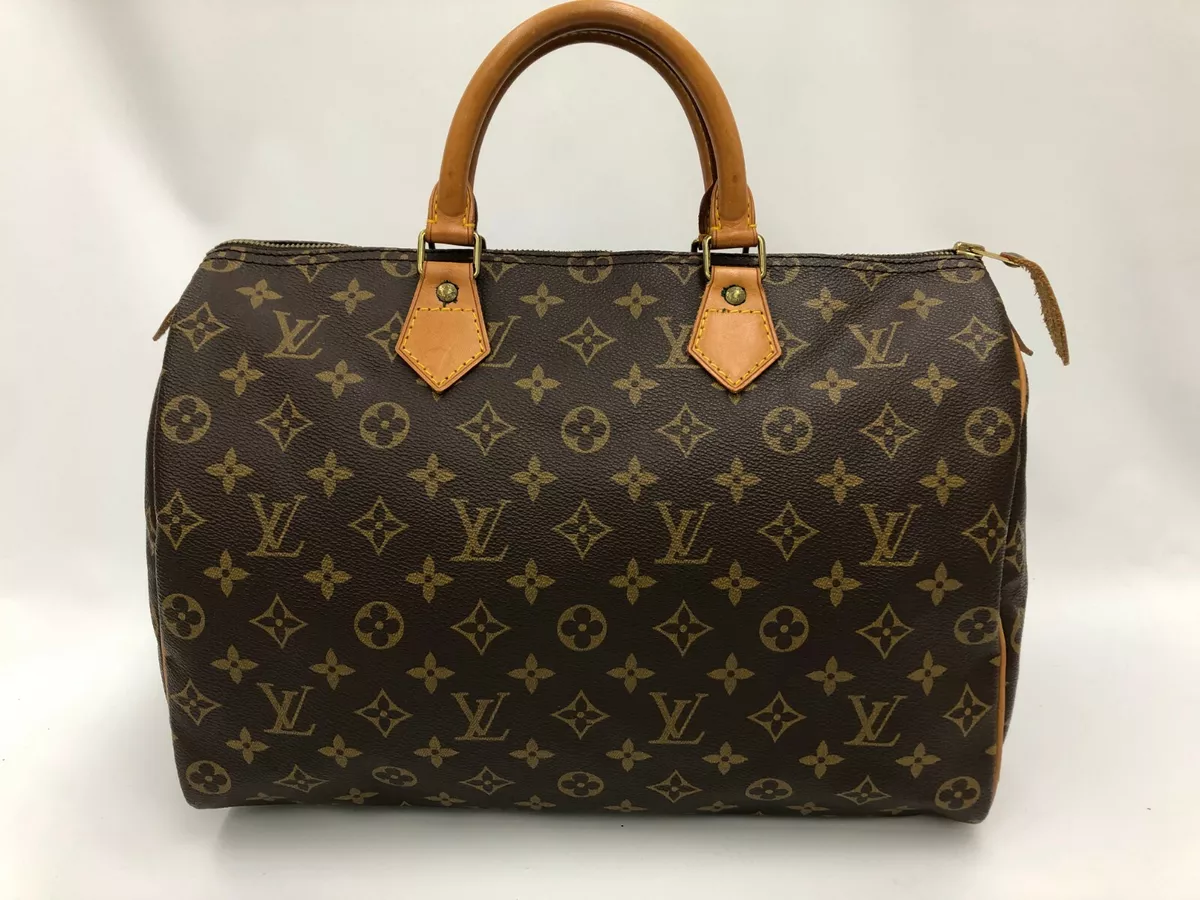 Auth Louis Vuitton Vintage Monogram Speedy 35 Hand Bag Name written  0J290100n