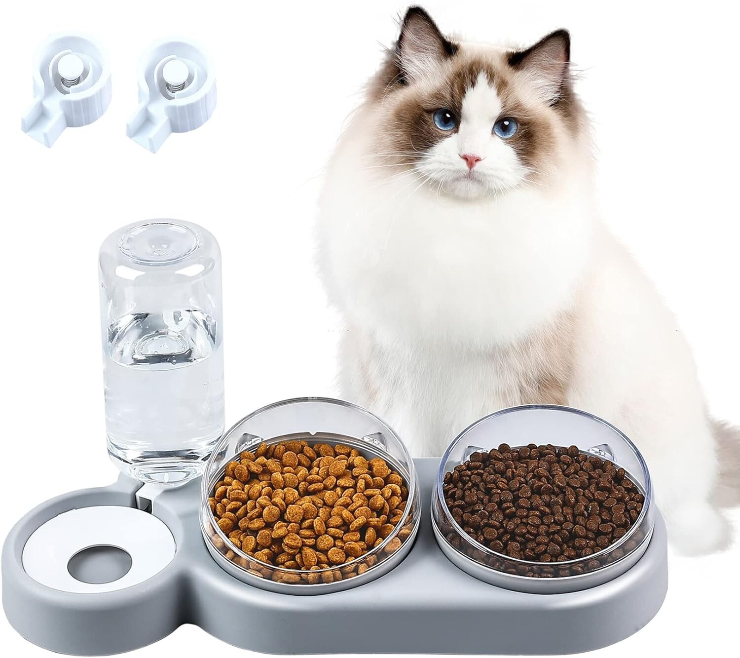 Set Ciotole Gatto Design 3 in 1: Rialzate, Inclinate e Automatiche