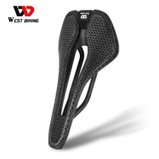 WEST BIKING Carbon Fiber 3D Printed Saddle Ultralight MTB Road Bike Seat Cushion