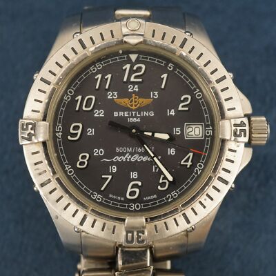 Breitling Colt Ocean A64050 Grey Dial Quartz Men's Watch 41mm Free Ship  USA