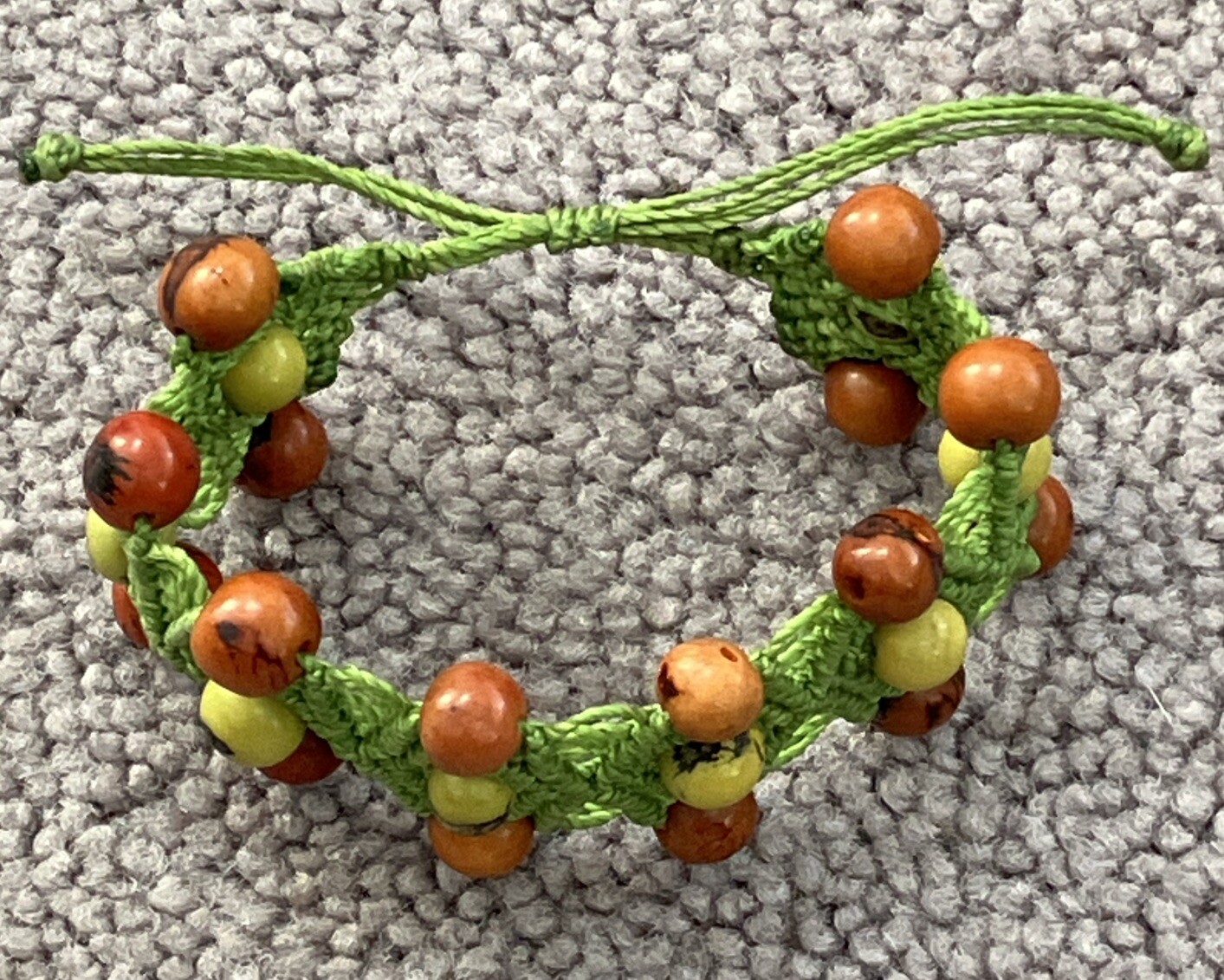 HANDMADE MINI MACRAME TYPE BEADED ADJUSTABLE BRAC… - image 3