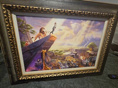 Thomas Kincade Lion King Oil Painting Disney Special Edition
