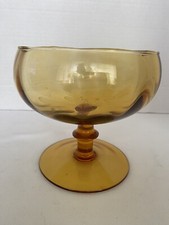 Vintage  Amber Glass Compote or candy dish