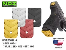 NDZ Glock 17 19 20 22 23 26 40 Gen 1-4 Magazine Base Plate Aluminum Aspis Cut