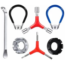 7PCS Bike Spoke Wrench Set Portable Rim Truing Tire Lever Y-Type Hex Socket C535