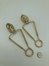 Pair Chas R. Ruegger Escargot Snail Tongs  Metal Blanc BTE SGDG FRANCE Gold Tone