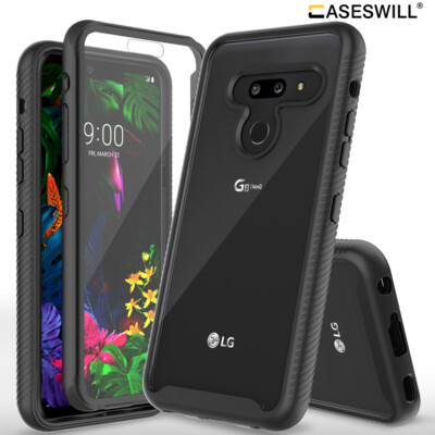 For LG G8 ThinQ Full-Body Rugged Clear Shockproof Case With Screen  Protector