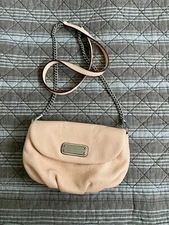 Marc By Marc Jacobs Classic Q Karlie Pink Leather Flap Chainlink Crossbody Bag
