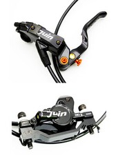 Juin Tech DB2 Black Mountain Bike Hydraulic Disc Brakes Set Front/Rear + Rotors