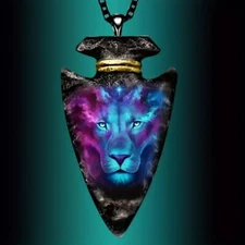 Arrowhead Style Lion Pendant Necklace Cool Style Lion Jewelry Accessories