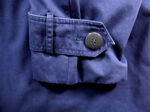 Vintage Towne London Fog Navy Blue Womens Trench Coat Size 4 Petites - Picture 8 of 9