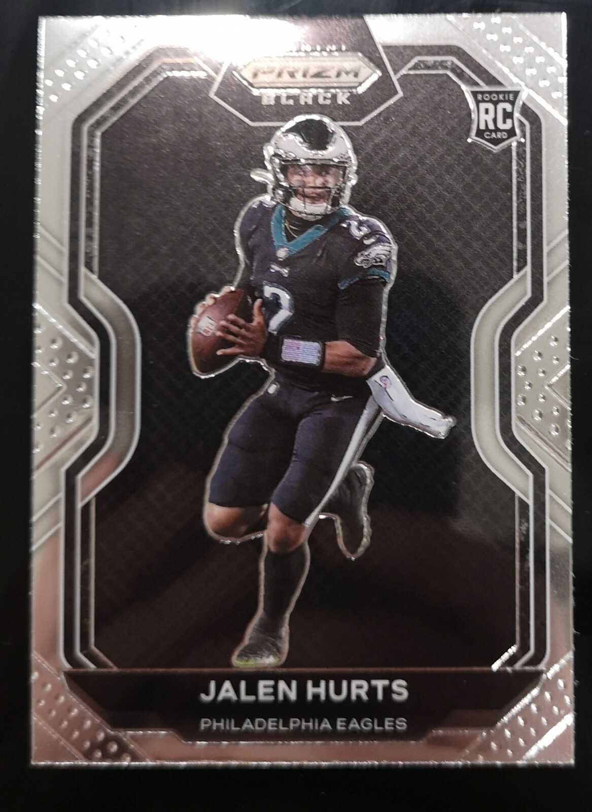 JALEN HURTS RC 💥 2020 Panini Prizm Black Insert Variation Rookie Card No. PB-19