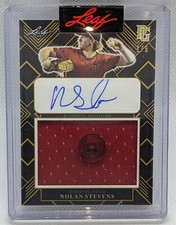 2022 LEAF METAL PERFECT GAME NOLAN STEVENS JERSEY BUTTON 1/5 BLACK AUTO