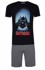 Herren Pyjama Set Schlafanzug Batman DC Comic...