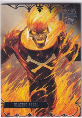 2022 Marvel Fleer Ultra Midnight Sons No. 12 Blazing Skull Silver