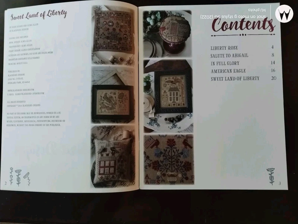 SWEET LAND OF LIBERTY BLACKBIRD DESIGNS CROSS STITCH BOOK OF FIVE DESIGNS - Image 2 of 3