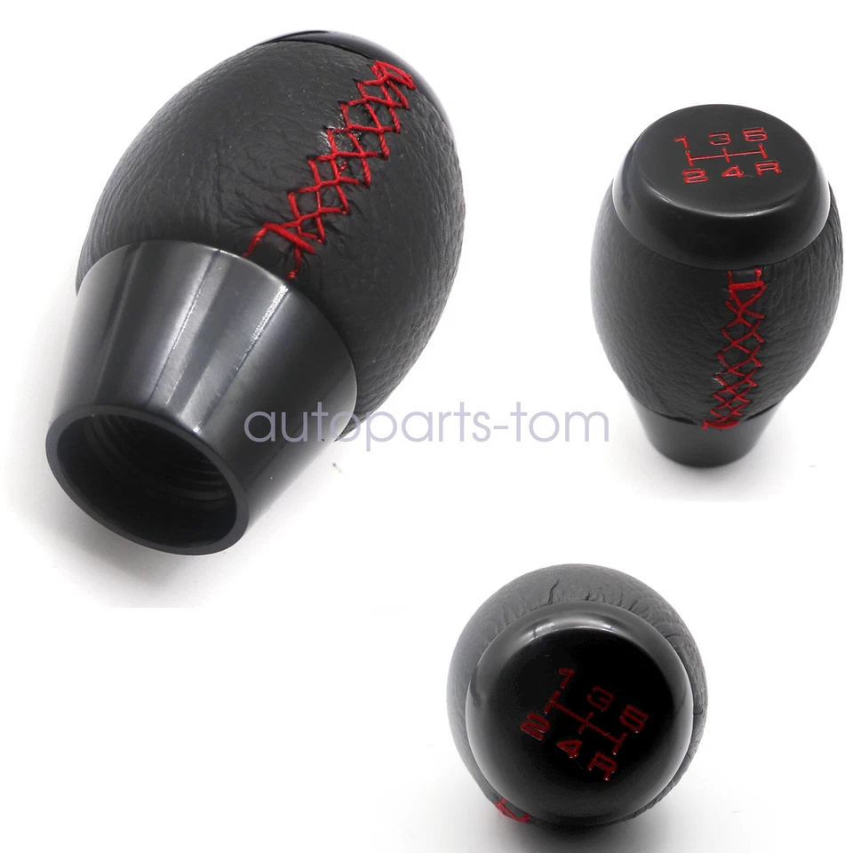 PARA HONDA CIVIC SI 5 VELOCIDADES CUERO NEGRO PERILLA DE CAMBIO + BOTA GAMUZA PUNTO ROJO COMBO Foto 4 de 4