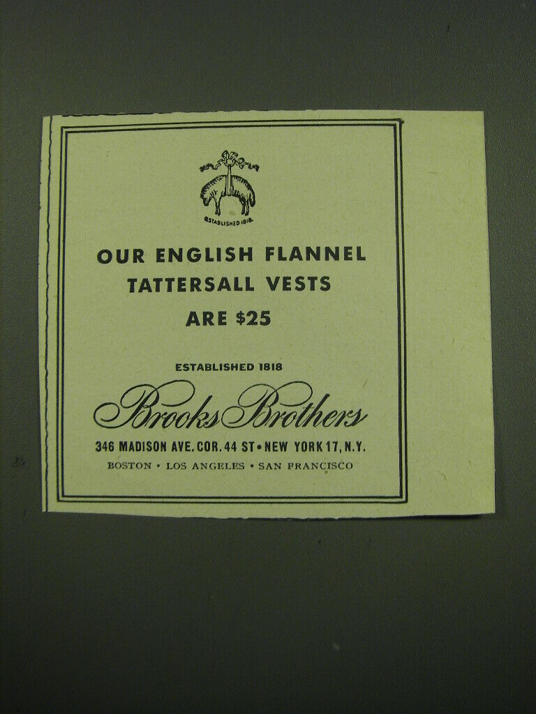 1949 Brooks Brothers English Flannel Tattersall Vests 1949 Brooks Brothers English Flannel Tattersall Vests