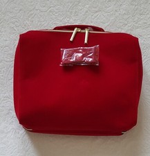 Estee Lauder Red Velvet Bow Makeup Travel Bag Cosmetic Train Case