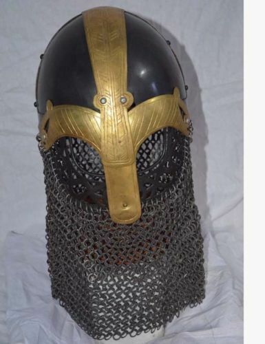 Medieval Armour Viking Helmet With Chain mail Viking Nasal Helmet - Bild 3 von 4
