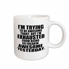 3dRose Im trying to be awesome today. Black. Mug