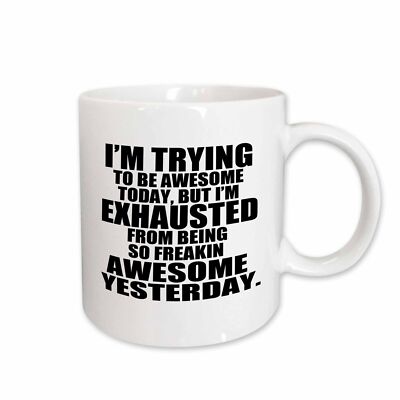 3dRose Im trying to be awesome today. Black. Mug