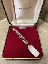 Vintage Elco Sterling Silver Engravable Keychain Art Deco Style