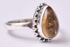 925 Sterling Silver Citrine Gemstone Rose Gold/Gold Plated Women Ring GRS-1294