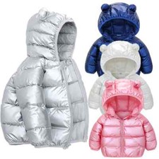 Winter Baby Girls Boys Jacket Ears Hooded Windproof Padded Coat Toddler Clothing