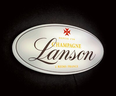 LANSON CHAMPAGNE Leucht LED BELEUCHTET Bar Wandschild Logo Pub Bier Lager Gin