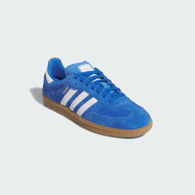 adidas Samba ADV Shoes - Unisex - Blue Bird / Cloud White / Gold - 6