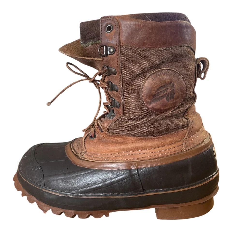 Botas de trabajo de invierno LaCrosse para hombre caña de fibra de vidrio Ice King cuero marrón talla 9 Foto 4 de 4